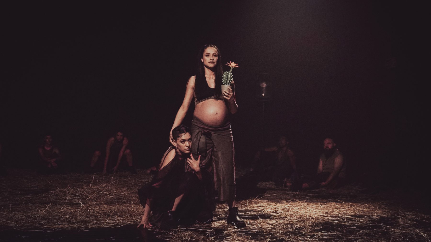 El arrullo de la zarigüeya: escena con intérprete embarazada